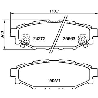 Jeu de 4 plaquettes de frein arrière MINTEX OEM SU00304096