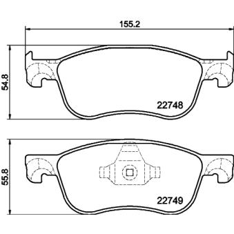 Jeu de 4 plaquettes de frein avant MINTEX OEM 2279460