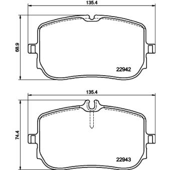 Jeu de 4 plaquettes de frein avant MINTEX OEM A0004205303