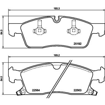 Jeu de 4 plaquettes de frein avant MINTEX OEM 00K68052369AB