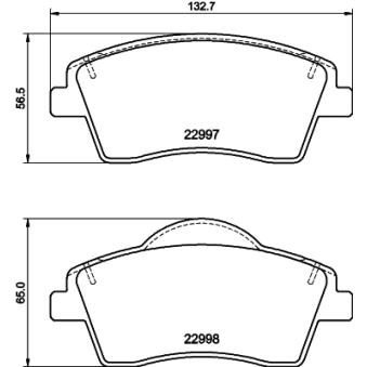 Jeu de 4 plaquettes de frein avant MINTEX OEM 32276932