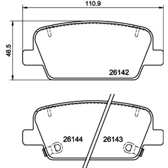Jeu de 4 plaquettes de frein arrière MINTEX OEM 58302S8A50 Jeu de 4 plaquettes de frein arrière MINTEX OEM 58302S8A50