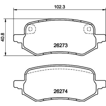 Jeu de 4 plaquettes de frein arrière MINTEX OEM 2551324