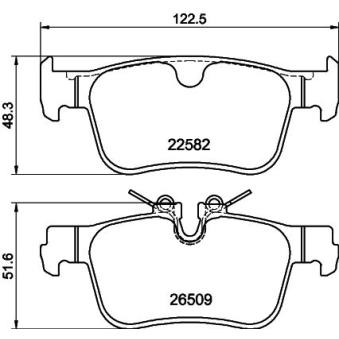 Jeu de 4 plaquettes de frein arrière MINTEX OEM 32287431
