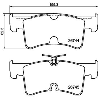 Jeu de 4 plaquettes de frein arrière MINTEX OEM 7t0698451 Jeu de 4 plaquettes de frein arrière MINTEX OEM 7t0698451