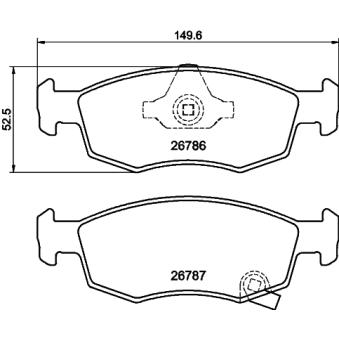 Jeu de 4 plaquettes de frein avant MINTEX OEM 77368831
