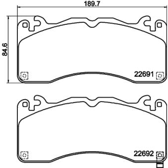 Jeu de 4 plaquettes de frein avant MINTEX OEM 5296566