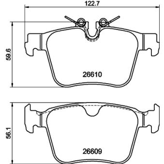 Jeu de 4 plaquettes de frein arrière MINTEX OEM 32287447
