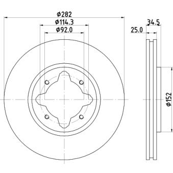Jeu de 2 disques de frein avant MINTEX OEM 45251SM5A00