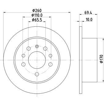 Jeu de 2 disques de frein arrière MINTEX [MDC1008]