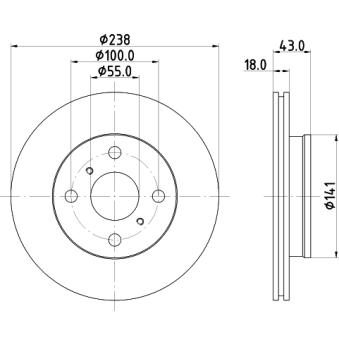 Jeu de 2 disques de frein avant MINTEX OEM 4351216070