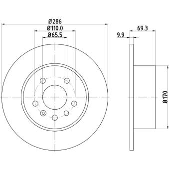 Jeu de 2 disques de frein arrière MINTEX OEM 4565693