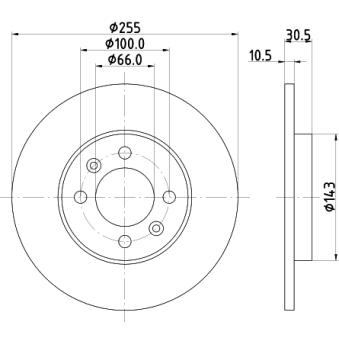 Jeu de 2 disques de frein arrière MINTEX MDC1058