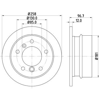 Jeu de 2 disques de frein arrière MINTEX OEM 9014231012