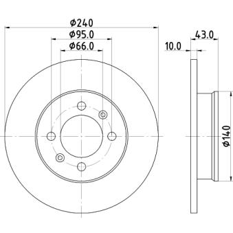 Jeu de 2 disques de frein arrière MINTEX OEM GBD90842