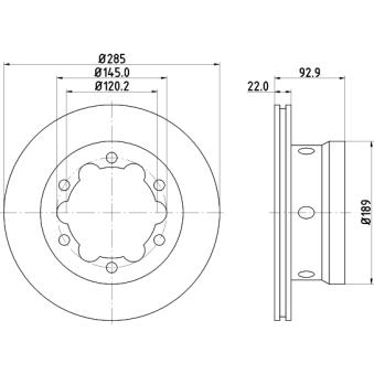 Jeu de 2 disques de frein arrière MINTEX OEM 2D0615601B
