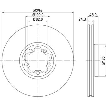 Jeu de 2 disques de frein avant MINTEX OEM YC1W1125B1B