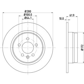 Jeu de 2 disques de frein arrière MINTEX OEM SDB000870