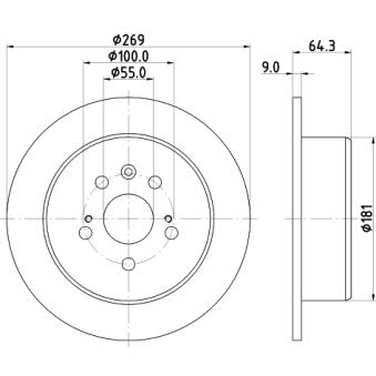 Jeu de 2 disques de frein arrière MINTEX OEM 4243120340