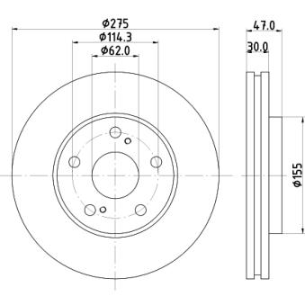 Jeu de 2 disques de frein avant MINTEX OEM 4351217090