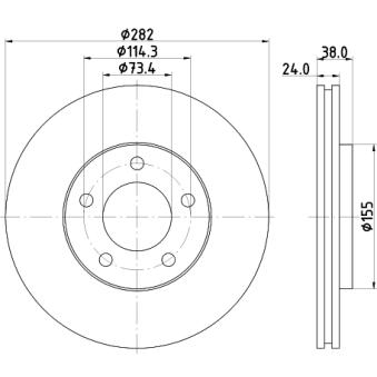 Jeu de 2 disques de frein avant MINTEX OEM 04509340
