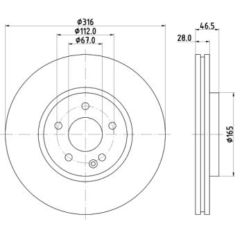 Jeu de 2 disques de frein avant MINTEX OEM 2104212012