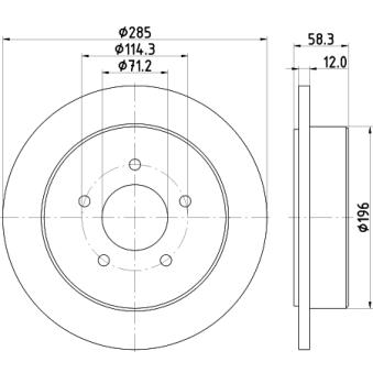 Jeu de 2 disques de frein arrière MINTEX OEM YL242C026AB Jeu de 2 disques de frein arrière MINTEX OEM YL242C026AB
