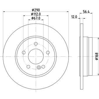 Jeu de 2 disques de frein arrière MINTEX OEM 210423051264