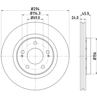 Jeu de 2 disques de frein avant MINTEX OEM 4615A179