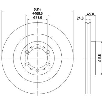 Jeu de 2 disques de frein avant MINTEX OEM MB699716