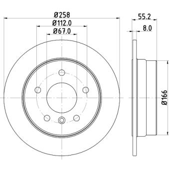 Jeu de 2 disques de frein arrière MINTEX OEM 168423021264 Jeu de 2 disques de frein arrière MINTEX OEM 168423021264