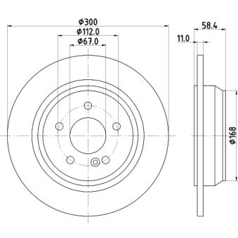 Jeu de 2 disques de frein arrière MINTEX OEM 2204230112