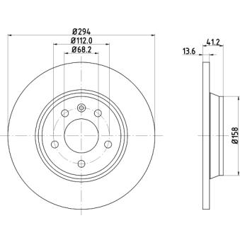 Jeu de 2 disques de frein arrière MINTEX OEM 7D0615601A