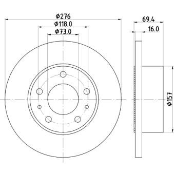 Jeu de 2 disques de frein arrière MINTEX OEM 2994036