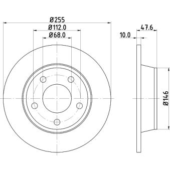 Jeu de 2 disques de frein arrière MINTEX OEM 4B0615601B