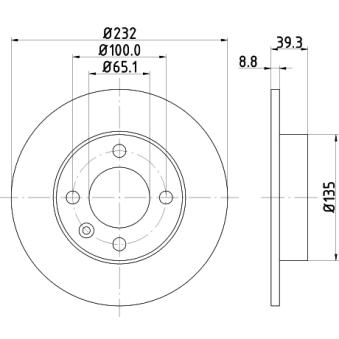 Jeu de 2 disques de frein arrière MINTEX OEM 6N0615601B