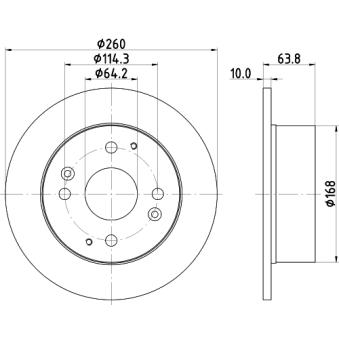 Jeu de 2 disques de frein arrière MINTEX OEM 42510S1AE00