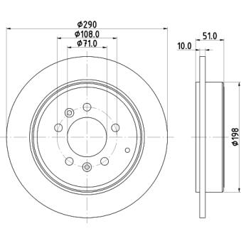 Jeu de 2 disques de frein arrière MINTEX OEM 9640247180 Jeu de 2 disques de frein arrière MINTEX OEM 9640247180