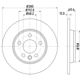 Jeu de 2 disques de frein arrière MINTEX OEM 7D0615601