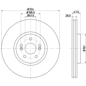 Jeu de 2 disques de frein avant MINTEX OEM 8200242318