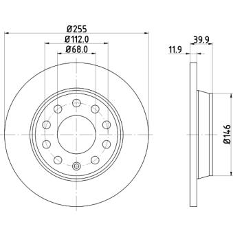 Jeu de 2 disques de frein arrière MINTEX OEM 8E0615601D