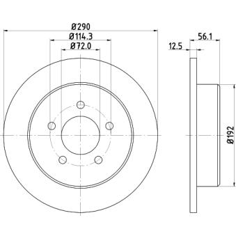 Jeu de 2 disques de frein arrière MINTEX OEM 4721023AE