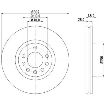 Jeu de 2 disques de frein avant MINTEX OEM 93171500