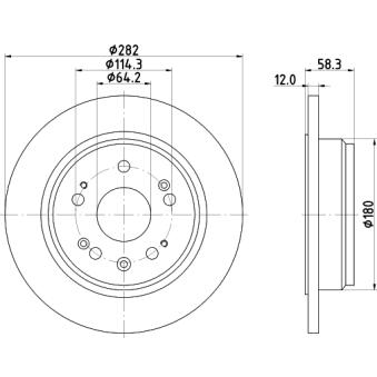 Jeu de 2 disques de frein arrière MINTEX OEM 42510s7aj50