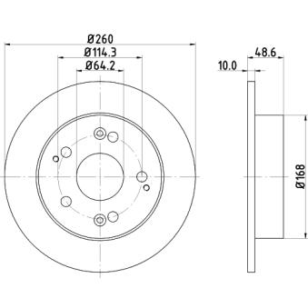 Jeu de 2 disques de frein arrière MINTEX OEM 42510S5TE00