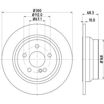 Jeu de 2 disques de frein arrière MINTEX OEM A0004231012