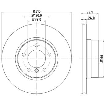 Jeu de 2 disques de frein avant MINTEX OEM 34116864059