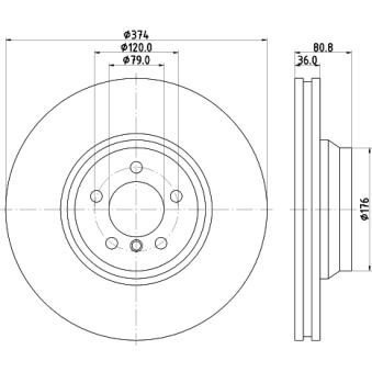 Jeu de 2 disques de frein avant MINTEX OEM 34116766107 Jeu de 2 disques de frein avant MINTEX OEM 34116766107
