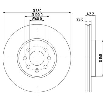 Jeu de 2 disques de frein avant MINTEX OEM 95526653