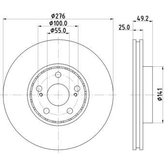 Jeu de 2 disques de frein avant MINTEX OEM 4351220730